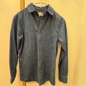 Em Rata for Ag Adriano Goldschmied Women’s Denim Button-Down Shirt in Blue